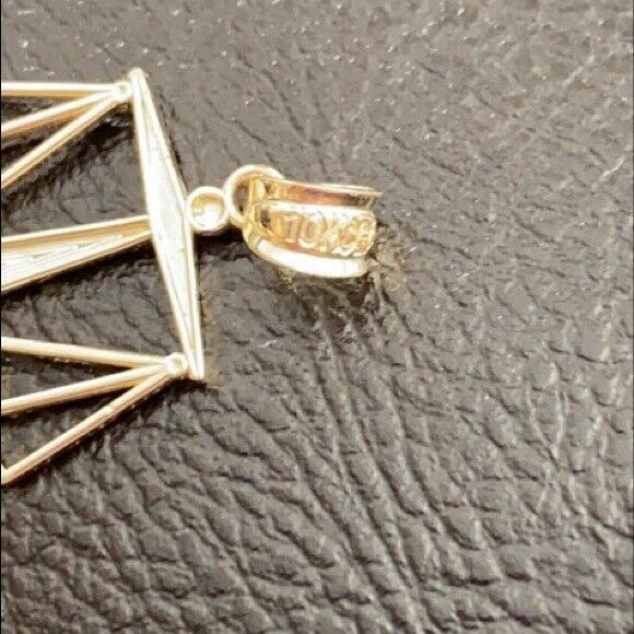 Solid Yellow 10k Gold Scales of Justice Pendant Necklace