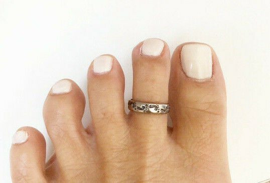 NWT .925 Sterling Silver Footprint Adjustable Toe Ring / Finger Ring