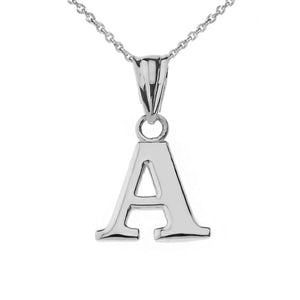 925 Sterling Silver Mini Small Initial Letter A Pendant Necklace 16" 18" 20" 22"