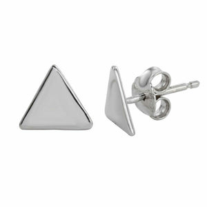 NWT Small Sterling Silver 925 Rhodium Plated Triangle Stud Earrings