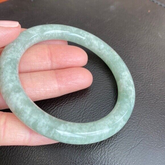 Round Jade Bangle Bracelet 52, 54, 56, 58, 60 mm