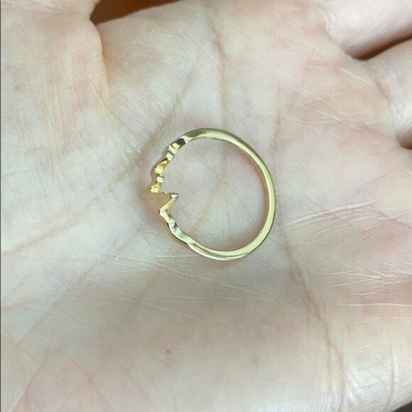 14K Solid Yellow Gold Heartbeat Heart Beat Ring Size 6, 7, 8