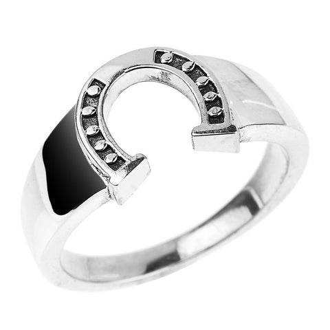 925 Pure Sterling Silver Men's Horseshoe Ring All / Any Size