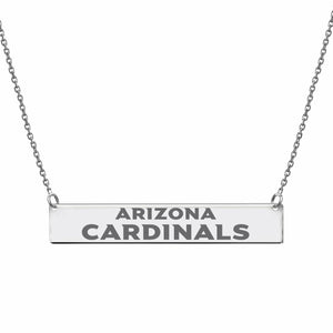Licensed NFL Arizona Cardinals Engraved Geometric Bar Necklace Sterling Silver