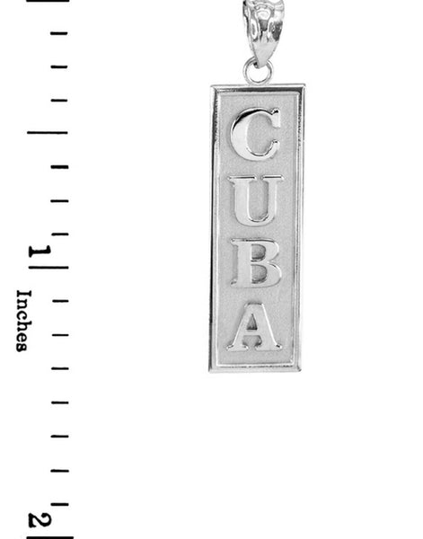 925 Sterling Silver CUBA Pendant Necklace 16" 18" 20" 22"