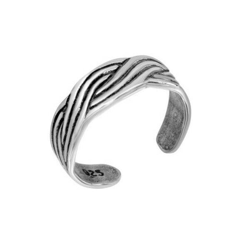 Sterling Silver 925 3 Line Butterfly Adjustable Toe Ring / Finger Thumb Ring