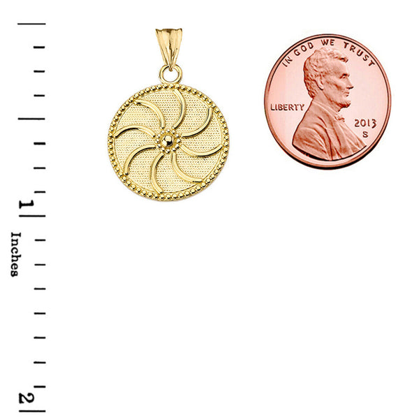 10k Solid Yellow Gold Armenian Eternity (0.94") Pendant Necklace 16" 18" 20" 22"