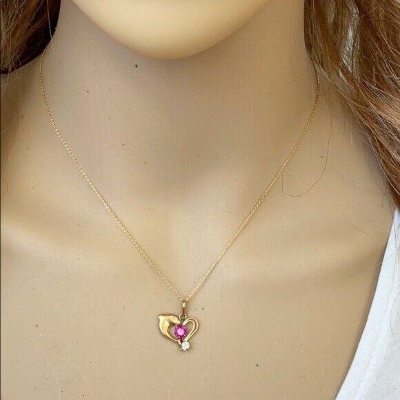 14K Solid Yellow Gold Mini Dolphin Pendant Dainty Necklace 16"-18" Adjustable