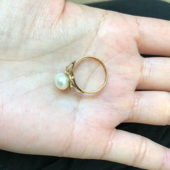 NWOT 14K Yellow Gold Fresh Water Pearl Women/Gril Ring Size 5.5