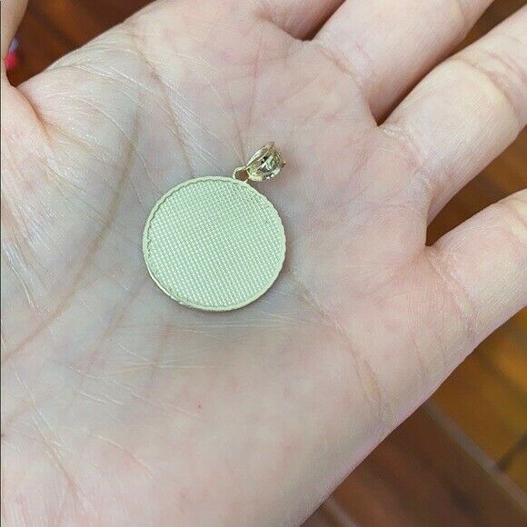 Solid 10k Yellow Gold Yin Yang Medallion Pendant Necklace 16" 18" 20" 22"