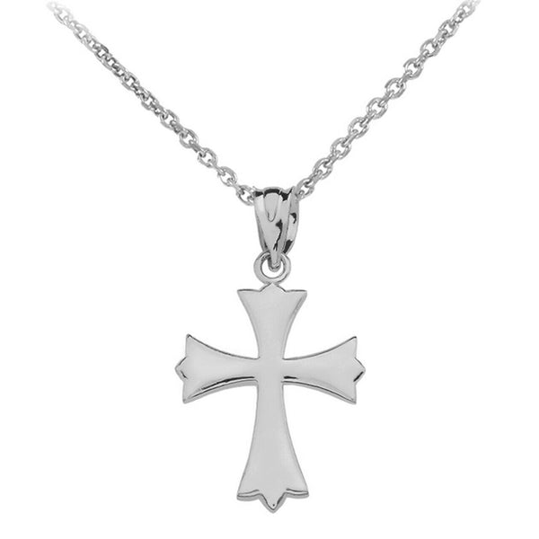 925 Sterling Silver Roman Catholic Church Cross Charm Pendant Necklace
