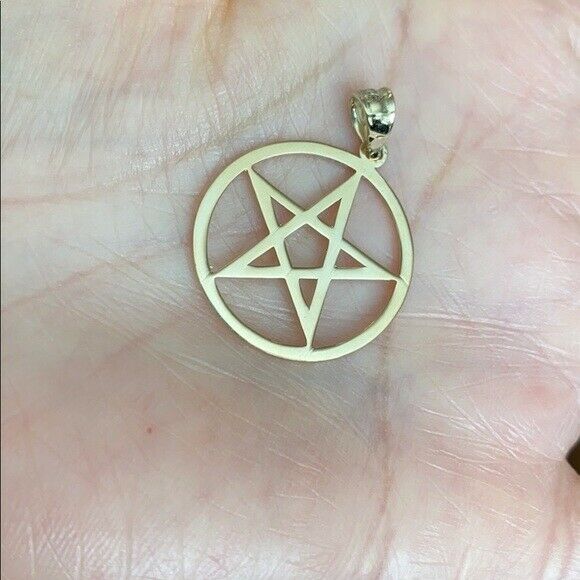 Solid 10k Rose Gold Pentagram Friendship Pendant Necklace 16" 18" 20" 22"