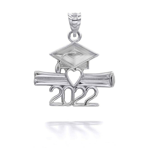 925 Sterling Silver Class of 2022 Graduation Diploma and Cap Pendant Necklace