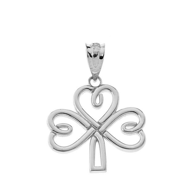 925 Sterling Silver Celtic Irish Shamrock Tree Pendant Necklace