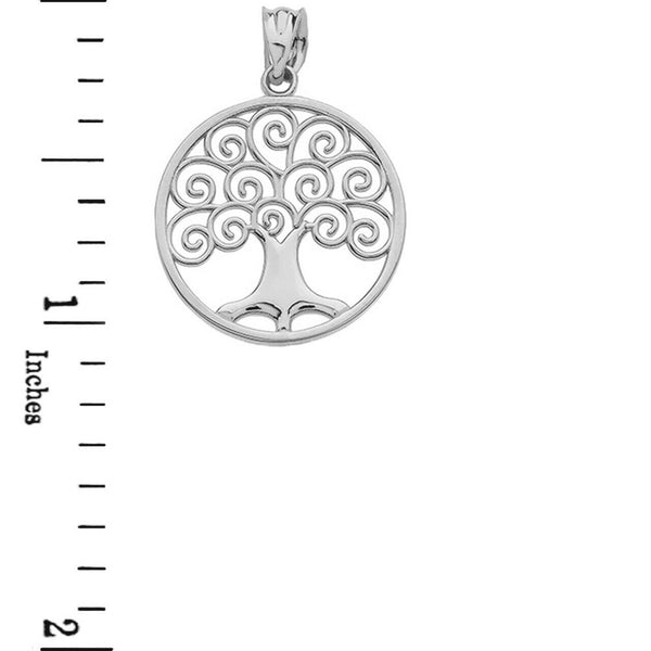 925 Sterling Silver Tree of Life Openwork Pendant Necklace 16" 18" 20" 22"