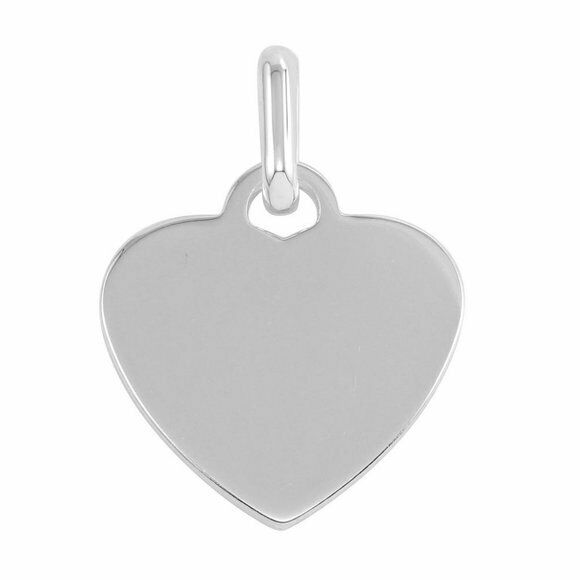 925 Sterling Real Fine Silver Plain Engravable Heart Pendant 22 x 30 mm