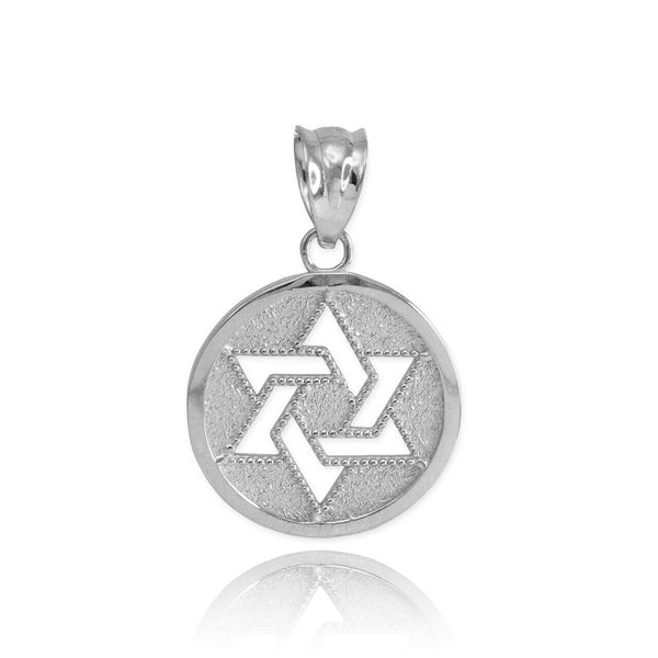 925 Sterling Silver Cut-Out Star of David Israel Jewish Pendant Necklace