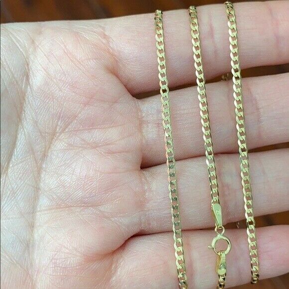 14 k Solid Yellow Gold 1.7 mm Cuban Chain Necklace 16",18",20",22",24".