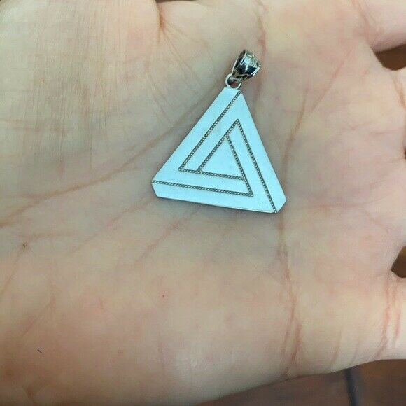 925 Sterling Silver The Impossible (Penrose) Triangle Pendant Necklace