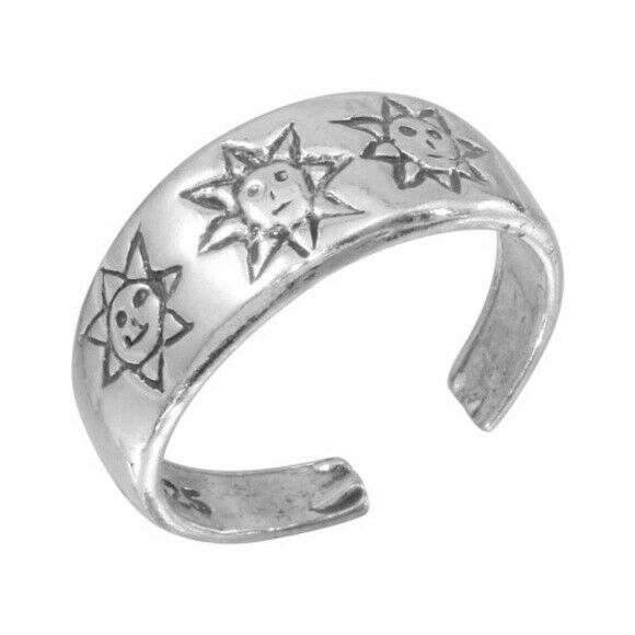 NWT Sterling Silver 925 Sun Designed Toe Ring / Finger Ring Adjustable