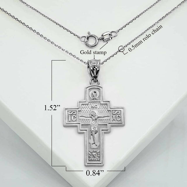 925 Sterling Silver Holy Apostle St. Saint Andrew Two Sided Pendant Necklace