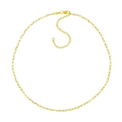 14K Solid Real Yellow Gold Choker Necklace Minimalist Adjust Paperclip Chain