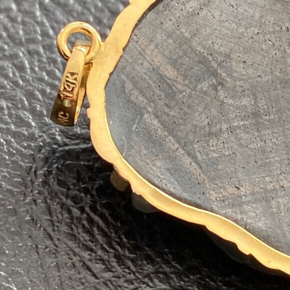 14K Real Solid Gold Natural Sapphire Carving Jesus Christ Head Face Pendant