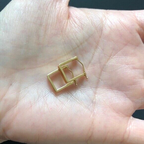 Small 14K Yellow Gold Square Earrings