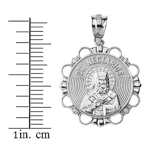 925 Sterling Silver CZ Saint Nectarios of Aegina Pendant Necklace