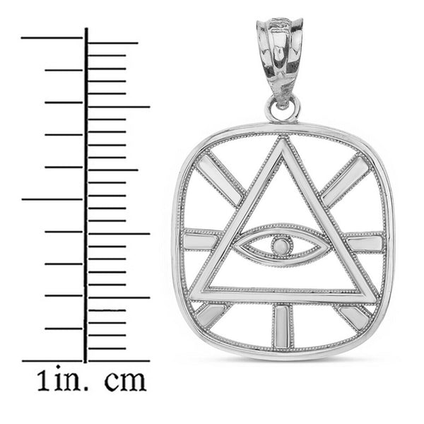 .925 Sterling Silver The Eye of Providence ( Eye of God ) Pendant Necklace