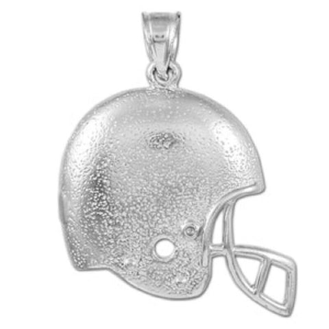 925 Fine Sterling Silver Football Helmet Sports Pendant Necklace- Made in USA