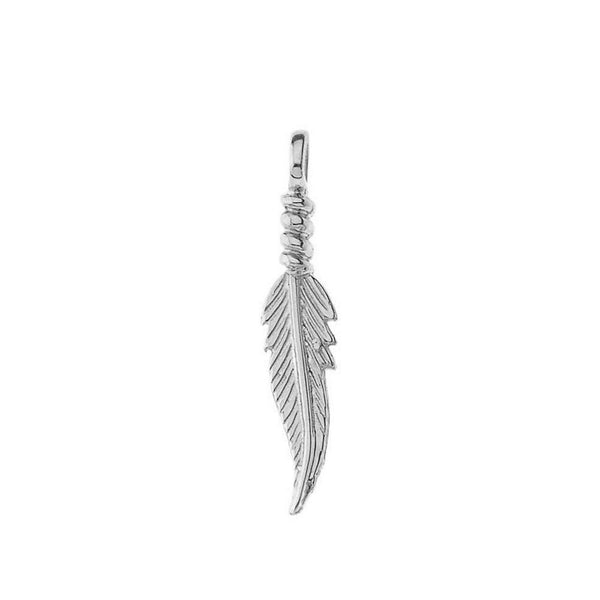 10k White Gold Solid Dainty Feather Pendant Necklace 16" 18" 20" 22"