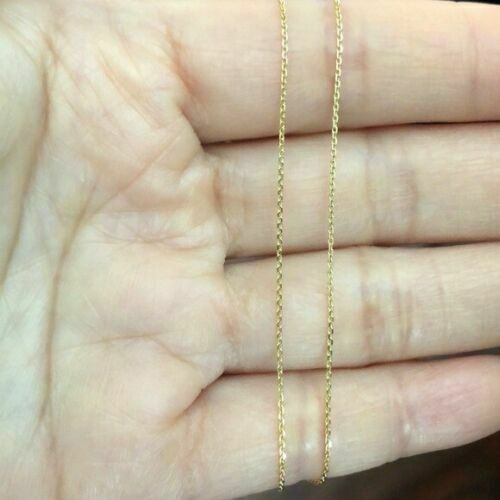 14k Real Gold Two Tone Small Cross Double Sided Pendant Necklace Reversible