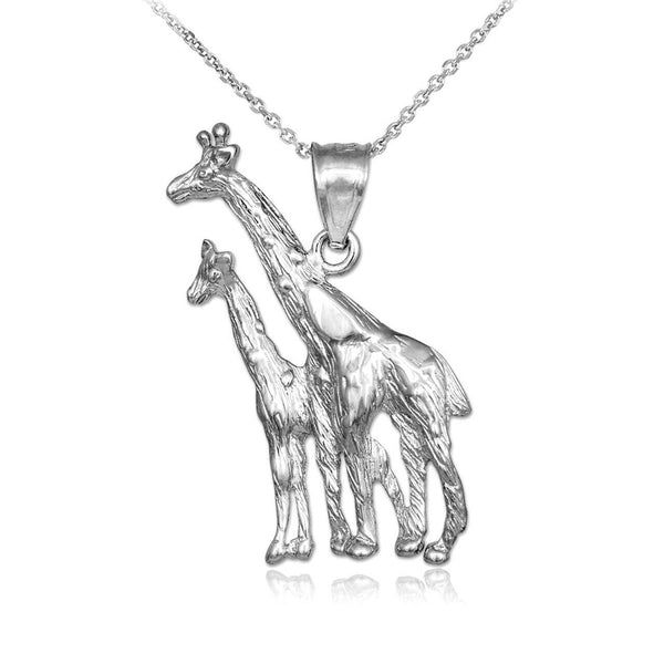 .925 Sterling Silver Giraffe Pendant Necklace