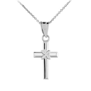 925 Sterling Silver Four Leaf Clover Cross Charm Pendant Necklace 16"-22"
