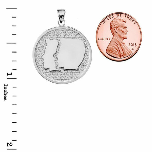 .925 Sterling Silver Zodiac Sign Gemini Disc Pendant Necklace