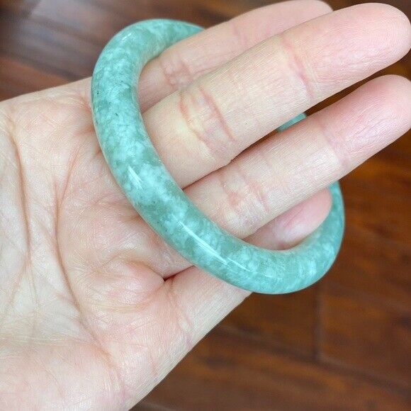 Round Jade Bangle Bracelet 52, 54, 56, 58, 60 mm
