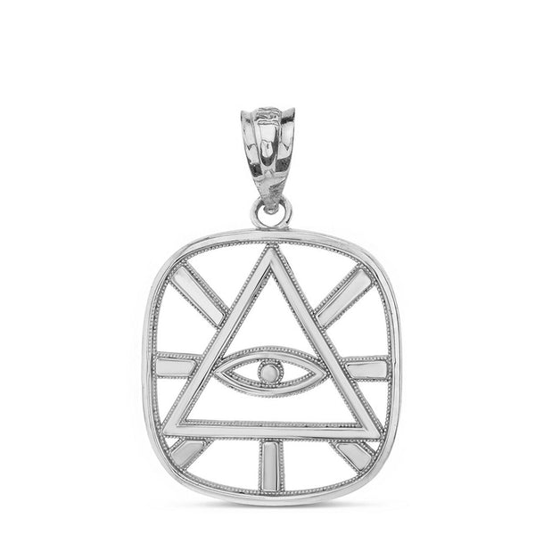 .925 Sterling Silver The Eye of Providence ( Eye of God ) Pendant Necklace