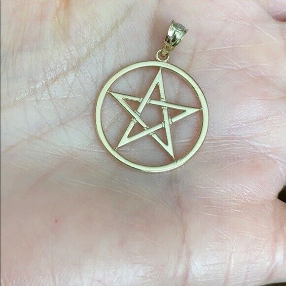 Solid 10k Rose Gold Pentagram Friendship Pendant Necklace 16" 18" 20" 22"