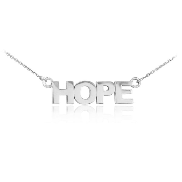 925 Sterling Silver "HOPE" Script Necklace 16", 18", 20", 22"