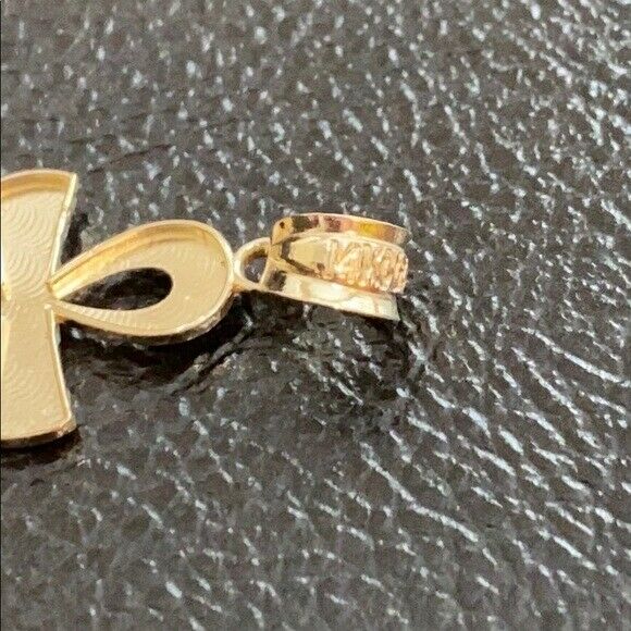 14k Yellow Gold Ancient Egyptian Ankh Cross Eternal Life Pendant Necklace
