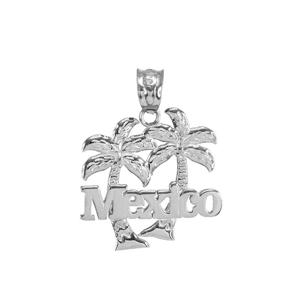 925 Sterling Silver Mexico Palm Tree Pendant Necklace - 16", 18", 20", 22"