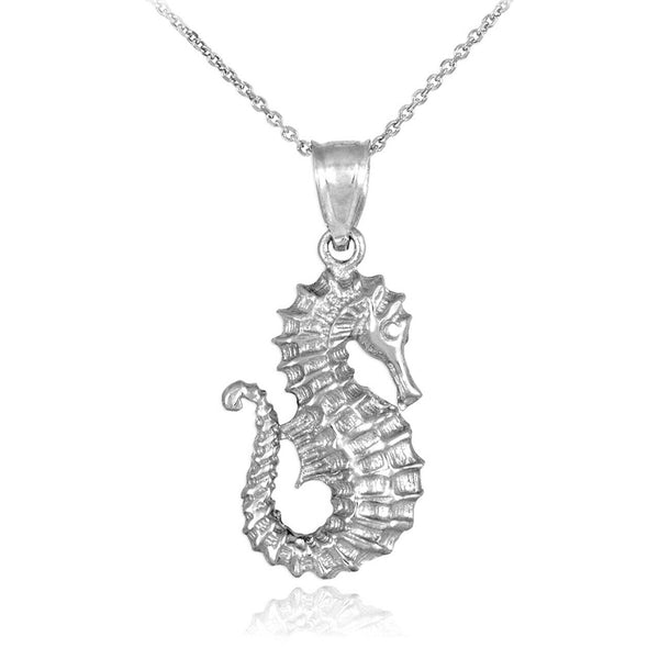 925 Sterling Silver Seahorse Pendant Necklace Made in US 16" 18" 20" 22"