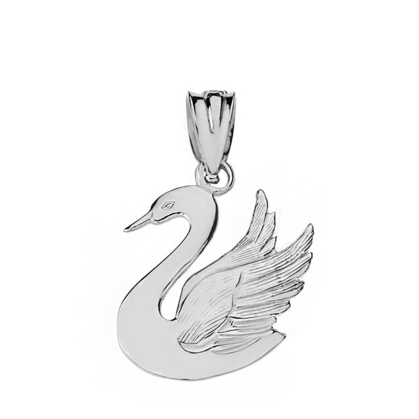 Sterling Silver Swan Cygnini Symbolizes Grace, Love, Beauty Pendant Necklace