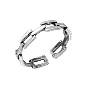 NEW .Sterling Silver 925 Chain Link or Open Brick Toe Finger Ring Adjustable