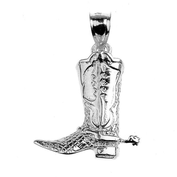 925 Sterling Silver Cowboy & Western Boot Necklace