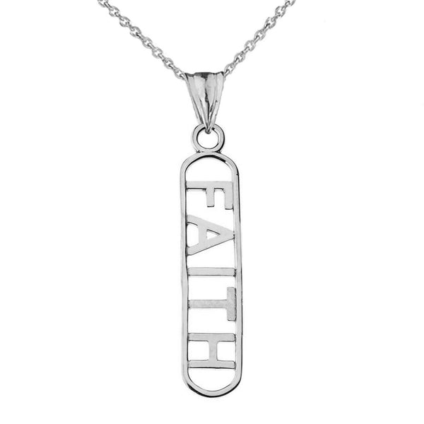 .925 Sterling Silver Faith Pendant Necklace