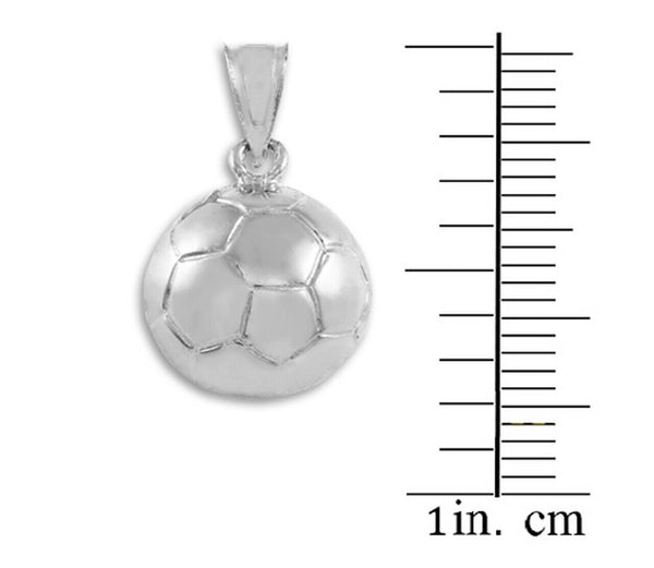 925 Sterling Silver Football Soccer Ball Sports Pendant Necklace