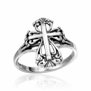 925 Sterling Silver Cross Ring Unisex 5,6,7,8,9,10,11,12