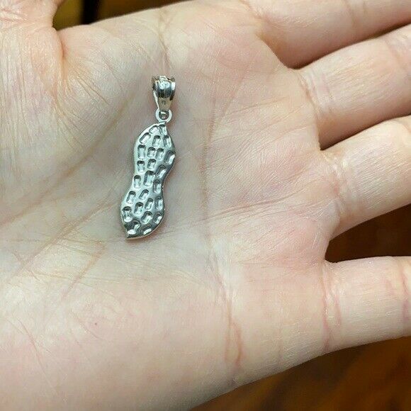 925 Sterling Silver Peanut Ground Nut Pendant Necklace